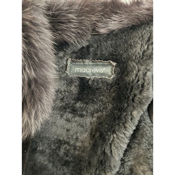 Macrevis Genuine Lamp skin And Fur Jacket Size Medium Fur Lining Dark Brown - Picture 5 of 16